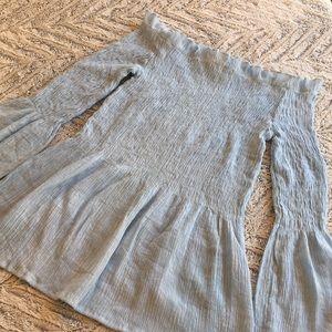 Sky Blue Off Shoulder Top
